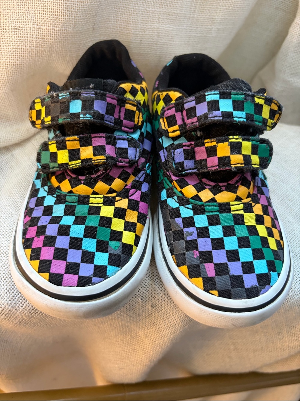 Vans Kids (toddlers)  Multicolor Checkerboard Velcro Sneakers
